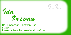 ida krivan business card