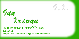 ida krivan business card